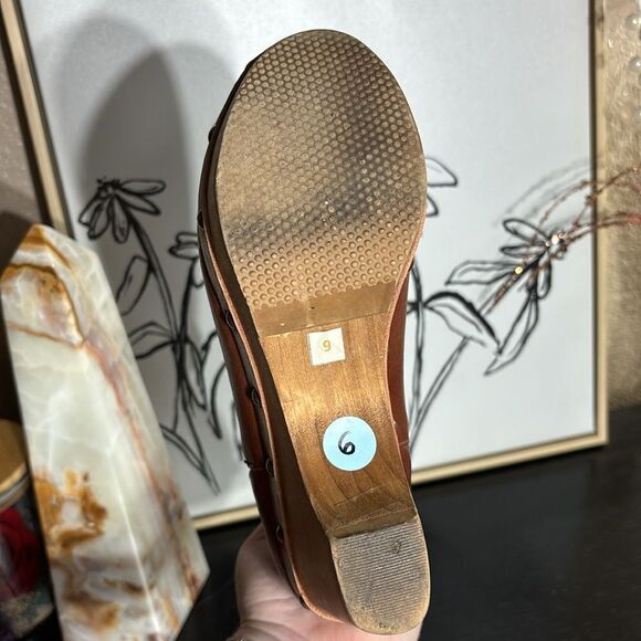 Five worlds cordani leather Chelsea boots cognac studded wood wedge 6 - Picture 8 of 8